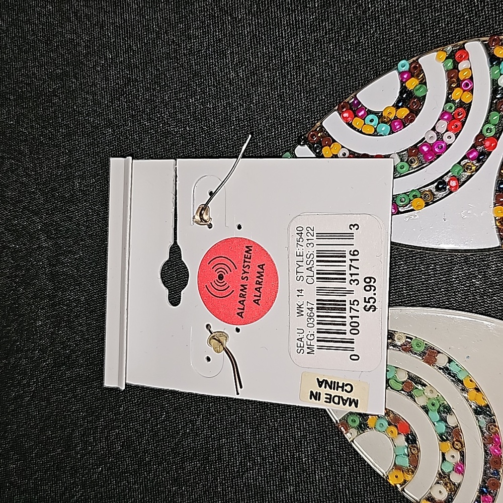 Multi Colored Acrylic Earrings - Picture 3 of 3